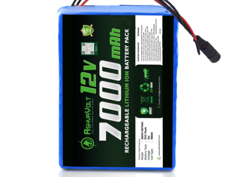 AshvaVolt®-12V-7000mAh-Li-ion-18650-Lithium-ion-Rechargeable-Battery-Pack